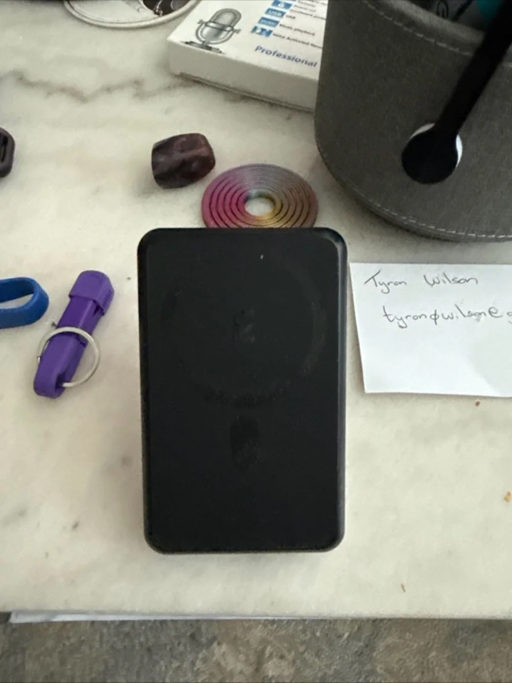 Black Portable phone charger